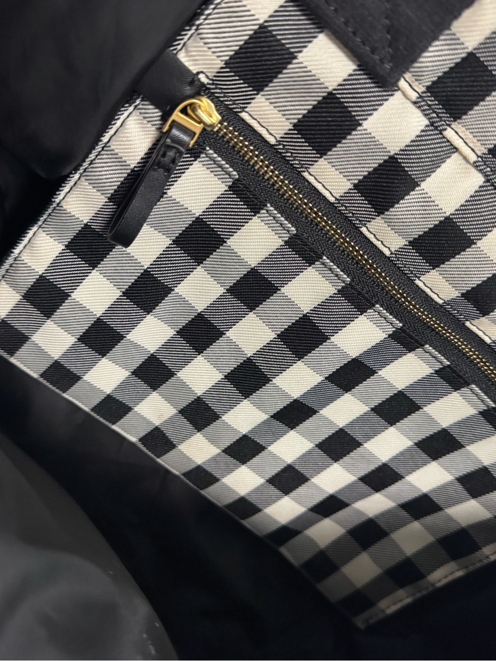 Tory Burch Piper Black & White Gingham Tote - Picture 15 of 16